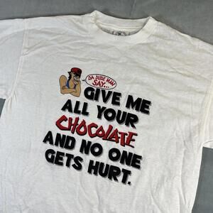 VTG 90s Dude Man Shirt Mens Large Chocolate Comedy Single Stitch Paper Thin